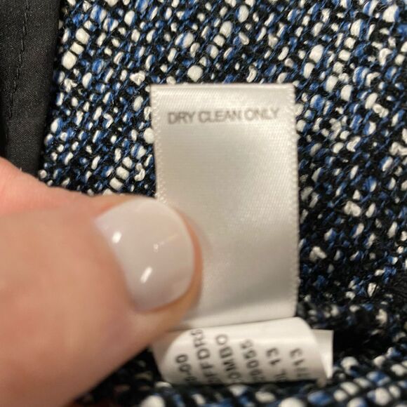 Banana Republic Black Tweed Wool V-Neck Short Sleeve Fit & Flare Dress NEW - Picture 6 of 6